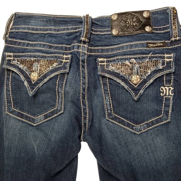MISS ME Boot Cut Jeans Pocket Flap 27 - Picture 1 of 8